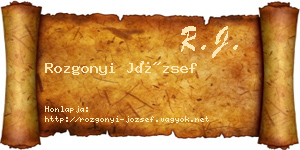 Rozgonyi József névjegykártya