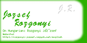 jozsef rozgonyi business card